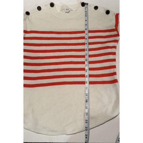 Gap Striped Sweater Women’s XS Off White Button Shoulder Preppy Spring Coed EUC - Picture 10 of 12